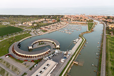Casalborsetti in the state Emilia Romagna, Italy viewn from the air