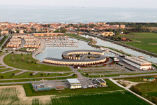 Drone image of Casalborsetti in the state Emilia Romagna, Italy