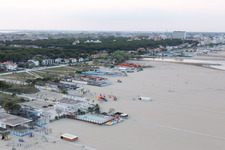 Oblique view of Lido di Spina in the state Emilia Romagna, Italy