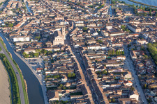 Comacchio in the state Ferrara, Italy from the drone perspective