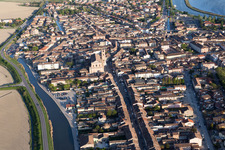 Comacchio in the state Ferrara, Italy from a drone