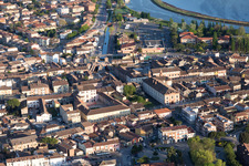 Aerial view of Comacchio in the state Ferrara, Italy