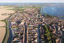 Aerial photograpy of Comacchio in the state Ferrara, Italy