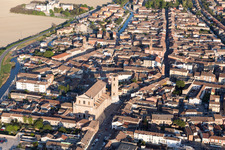 Comacchio in the state Ferrara, Italy from above