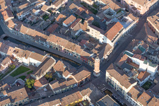 Drone recording of Comacchio in the state Ferrara, Italy