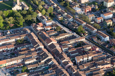 Comacchio in the state Ferrara, Italy from the drone perspective