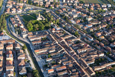 Comacchio in the state Ferrara, Italy from a drone