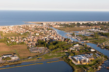 Aerial photograpy of Porto Garibaldi in the state Emilia Romagna, Italy