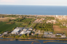 Porto Garibaldi in the state Emilia Romagna, Italy from above