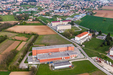 Warehouse complex-building in the industrial area of Prosciuttificio Friulano und Leoncini Prosciutti in San Daniele del Friuli in Friuli-Venezia Giulia, Italy