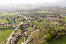 Aerial view of Borgo Ampiano in the state Friuli Venezia Giulia, Italy
