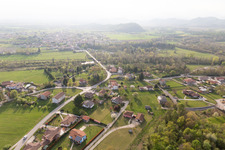 Aerial photograpy of Borgo Ampiano in the state Friuli Venezia Giulia, Italy