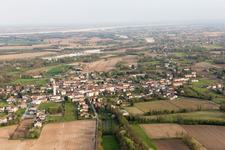 Aerial view of Tauriano in the state Friuli Venezia Giulia, Italy