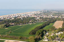 Bird's eye view of Lignano Riviera in the state Friuli Venezia Giulia, Italy
