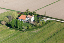 Aerial view of Castello di Brussa in the state Veneto, Italy