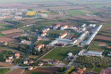 Aerial view of Maniago in the state Pordenone, Italy