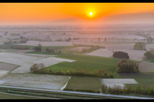 Sunset over the countryside of Tagliamento in Domanins in Friuli-Venezia Giulia, Italy