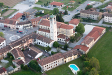 Aerial photograpy of Arzene in the state Friuli Venezia Giulia, Italy