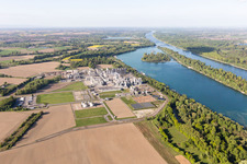 Beinheim in the state Bas-Rhin, France from above