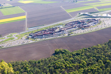 Aerial view of Outlet center in Roppenheim in the state Bas-Rhin, France