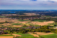 Karlsruhe Airport runway from the south in the district Stollhofen in Rheinmünster in the state Baden-Wuerttemberg, Germany