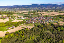 Aerial view of From the west in the district Unzhurst in Ottersweier in the state Baden-Wuerttemberg, Germany