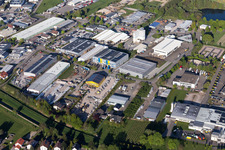 Aerial photograpy of Industrial Area West in the district Vimbuch in Bühl in the state Baden-Wuerttemberg, Germany