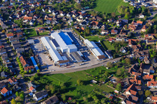 View of the town with Regenold Bausysteme factory in the district Vimbuch in Bühl in the state Baden-Wuerttemberg, Germany