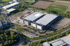 Bußmatten industrial area LUK construction site in Bühl in the state Baden-Wuerttemberg, Germany seen from above
