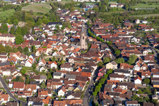 Town View of the streets and houses of the residential areas in Steinbach in the state Baden-Wurttemberg, Germany