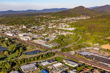 Industrial and commercial area ond of Bahnstrecke in the district Hauenebertstein in Baden-Baden in the state Baden-Wurttemberg, Germany