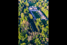 Favorite Castle at Förch in the district Förch in Rastatt in the state Baden-Wuerttemberg, Germany from the plane