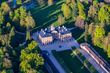 Bird's eye view of Favorite Castle at Förch in the district Förch in Rastatt in the state Baden-Wuerttemberg, Germany
