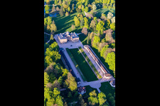 Drone image of Favorite Castle at Förch in the district Förch in Rastatt in the state Baden-Wuerttemberg, Germany