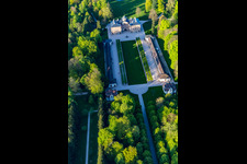 Favorite Castle at Förch in the district Förch in Rastatt in the state Baden-Wuerttemberg, Germany from the drone perspective