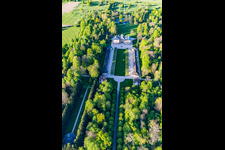 Favorite Castle at Förch in the district Förch in Rastatt in the state Baden-Wuerttemberg, Germany seen from a drone