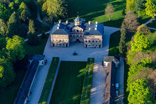 Aerial photograpy of Favorite Castle at Förch in the district Förch in Rastatt in the state Baden-Wuerttemberg, Germany