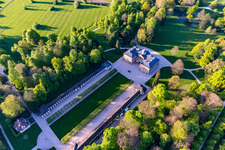 Favorite Castle at Förch in the district Förch in Rastatt in the state Baden-Wuerttemberg, Germany seen from above
