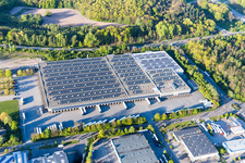 Building complex and grounds of the logistics center Aldi Sued- Logistik in Rastatt in the state Baden-Wurttemberg, Germany