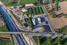 Construction site with tunnel guide for the route ICE-Tunnel Rastatt in Oetigheim in the state Baden-Wurttemberg, Germany