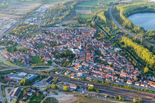 Town View of the streets and houses of the residential areas in Woerth am Rhein in the state Rhineland-Palatinate, Germany