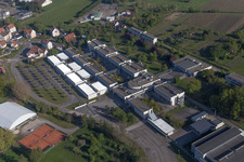 Aerial view of Gymnase du Lycée Stanislas Polyvalent (general, technological and professional) in the district Altenstadt in Wissembourg in the state Bas-Rhin, France