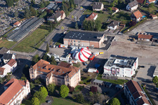 Wissembourg in the state Bas-Rhin, France seen from above