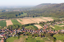 Cleebourg in the state Bas-Rhin, France viewn from the air