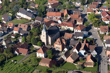 Aerial view of Gunstett in the state Bas-Rhin, France