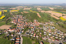 Aerial view of Morsbronn-les-Bains in the state Bas-Rhin, France