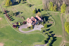Oblique view of Am Froeschenberg, Haras Lerchenberg in Gundershoffen in the state Bas-Rhin, France