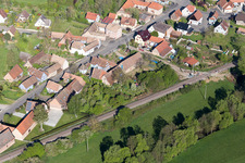 Uttenhoffen in the state Bas-Rhin, France viewn from the air