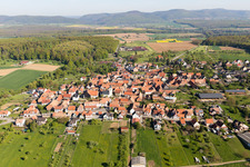 Aerial view of Engwiller in the state Bas-Rhin, France