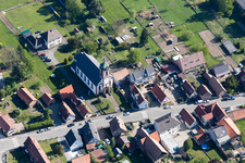 Bird's eye view of Gumbrechtshoffen in the state Bas-Rhin, France